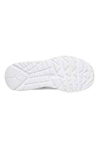 Sneakers bianche con platform Skechers Uno Lite Heart Craze