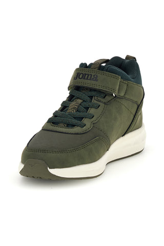 Militärgrüne High-Top-Sneaker mit Klettverschluss und blauem Kragen – Joma JTERW2615V