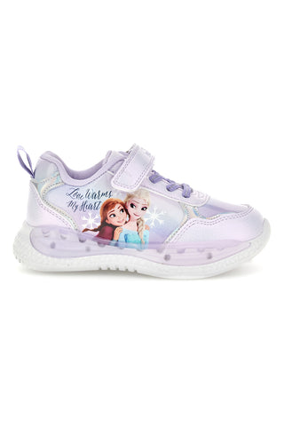 Sneakers lilla con luci, strappo e stampa Elsa e Anna Frozen D16346
