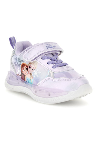 Sneakers lilla con luci, strappo e stampa Elsa e Anna Frozen D16346