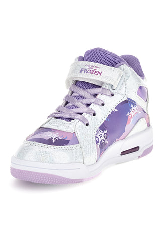 Hohe Sneaker in Silber und Lila mit Leuchteffekten und Elsa-Motiv aus „Die Eiskönigin“ D13188