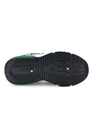 Schwarze und grüne Sneaker mit Leuchteffekten, Klettverschluss und Minecraft-Aufdruck K13005