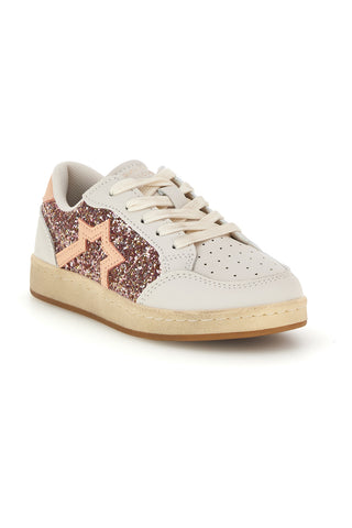 Weiße Sneaker mit Glitzer und Stern an der Seite von Laura Biagiotti, L102109999