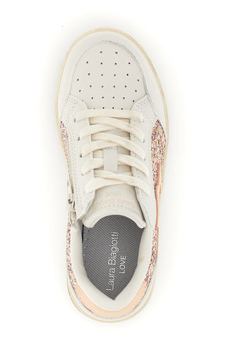 Weiße Sneaker mit Glitzer und Stern an der Seite von Laura Biagiotti, L102109999
