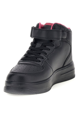 Scarpe alte nere con scritta Smile Pitt kids K251739