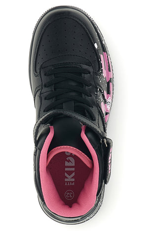 Scarpe alte nere con scritta Smile Pitt kids K251739
