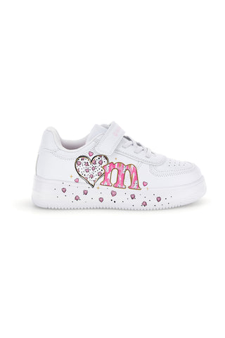 Weiße Sneaker mit Klettverschluss und Verzierungen von Mkids MJ65018