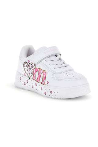 Weiße Sneaker mit Klettverschluss und Verzierungen von Mkids MJ65018