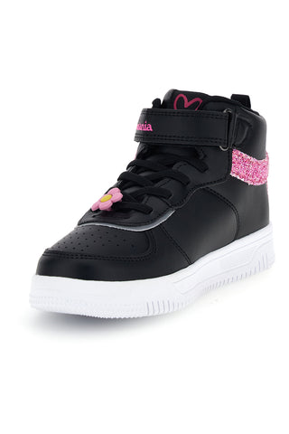 Sneakers alte nere e rosa con glitter Mkids MJ65016