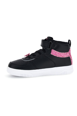 Sneakers alte nere e rosa con glitter Mkids MJ65016