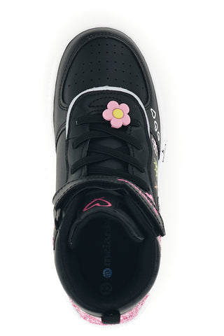 Sneakers alte nere e rosa con glitter Mkids MJ65016
