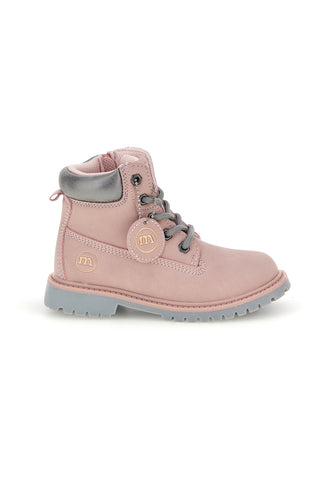 Rosa Stiefeletten mit Schnürung und Reißverschluss M-kids MG25165