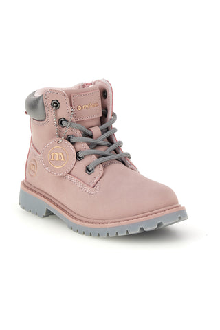 Rosa Stiefeletten mit Schnürung und Reißverschluss M-kids MG25165