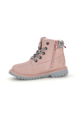 Rosa Stiefeletten mit Schnürung und Reißverschluss M-kids MG25165