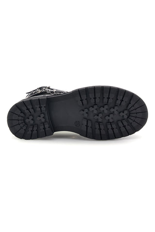 Schwarze Stiefeletten mit Kette von Pitt Kids, Modell SKPT01