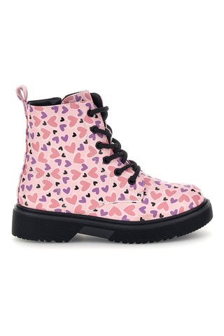 Rosa Sneaker mit Herz-Print und Schnürsenkeln von Pitt Kids SKPT07
