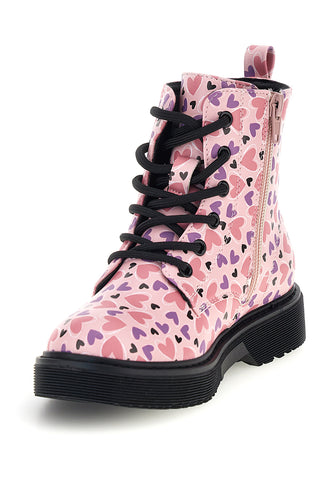 Rosa Sneaker mit Herz-Print und Schnürsenkeln von Pitt Kids SKPT07