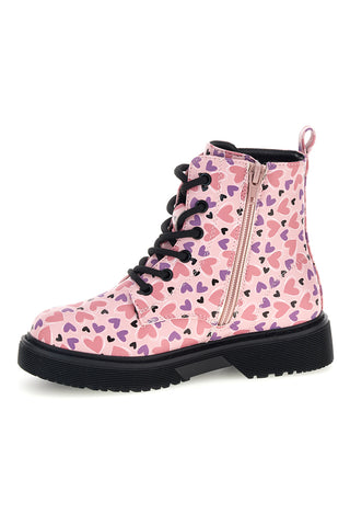 Rosa Sneaker mit Herz-Print und Schnürsenkeln von Pitt Kids SKPT07