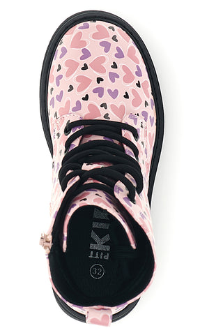 Rosa Sneaker mit Herz-Print und Schnürsenkeln von Pitt Kids SKPT07