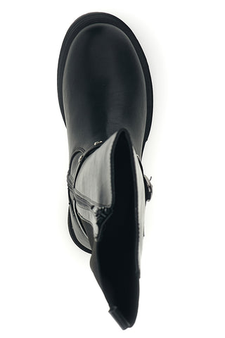 Stivali neri con elastico e cinturino con fibbia Pitt kids SKPT09