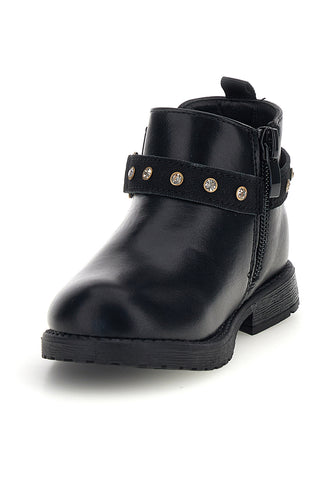 Stivaletti neri con cinturino e cuori Grazie girl 300647
