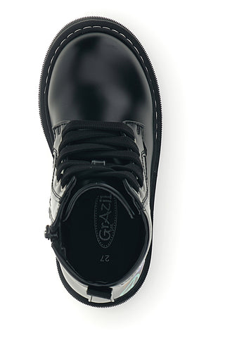 Schwarze Sneaker mit mehrfarbigem Graffiti-Print und Reißverschluss „Grazie girl“ 462702