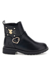 Schwarze Stiefeletten mit Herzschnalle und Schmetterlingsapplikationen „Grazie Girl“ 456670