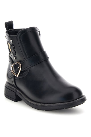 Schwarze Stiefeletten mit Herzschnalle und Schmetterlingsapplikationen „Grazie Girl“ 456670