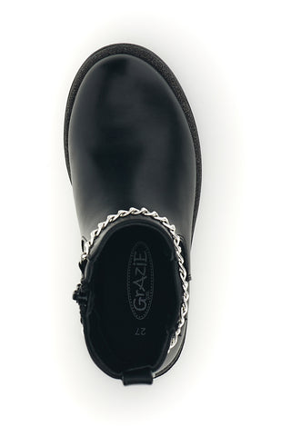 Stivaletti neri con catena Grazie girl 456634