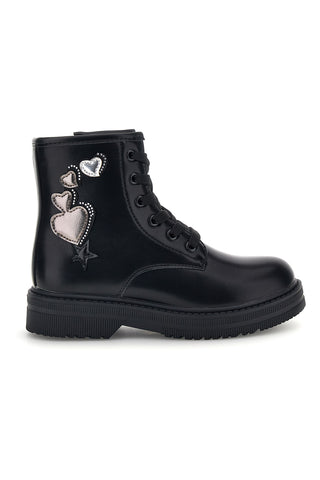 Stivaletti neri con lacci e cuori Grazie girl 578633