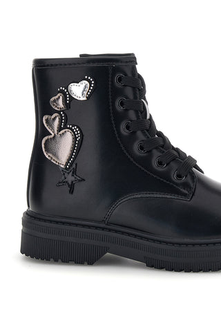Stivaletti neri con lacci e cuori Grazie girl 578633