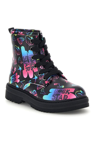Stivaletti neri multicolor con lacci Grazie girl 578630