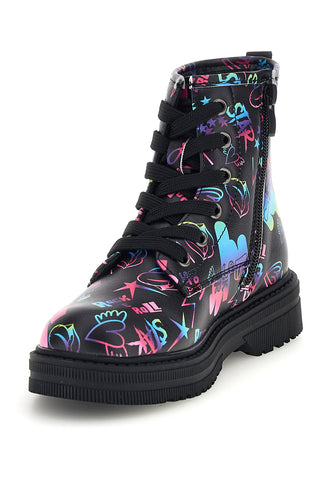 Stivaletti neri multicolor con lacci Grazie girl 578630