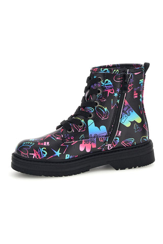 Stivaletti neri multicolor con lacci Grazie girl 578630