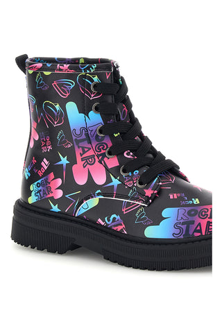 Stivaletti neri multicolor con lacci Grazie girl 578630