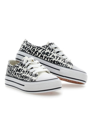 Energy 200 Canvas-Sneaker mit schwarz-weißem Allover-Print