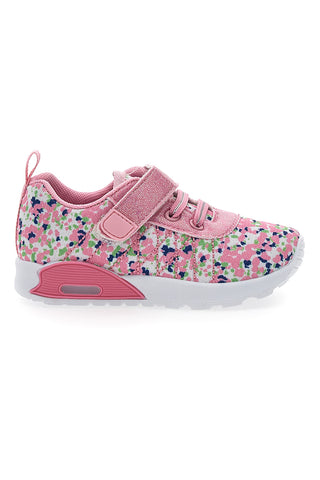 Sneakers Primi Passi Rosa in Fantasia con Dettagli Glitter Pitt Kids 1391