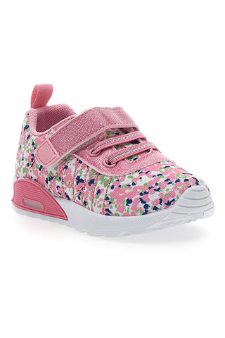 Sneakers Primi Passi Rosa in Fantasia con Dettagli Glitter Pitt Kids 1391