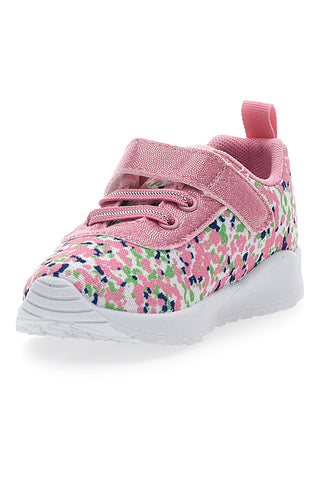Sneakers Primi Passi Rosa in Fantasia con Dettagli Glitter Pitt Kids 1391
