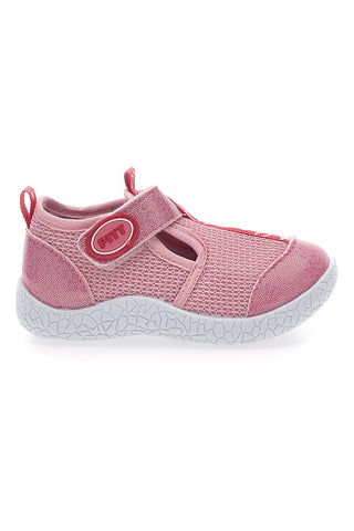 Rosafarbene „First Steps“-Sneaker mit Glitzerdetails Pitt Kids 1006