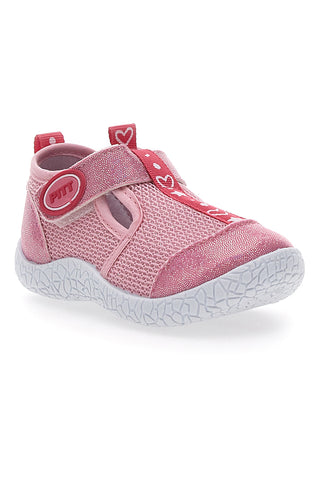 Rosafarbene „First Steps“-Sneaker mit Glitzerdetails Pitt Kids 1006
