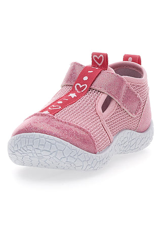 Rosafarbene „First Steps“-Sneaker mit Glitzerdetails Pitt Kids 1006