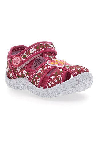 Fuchsiafarbene Stoffsandalen mit geschlossener Zehenpartie Pitt Kids 3903