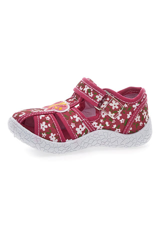 Fuchsiafarbene Stoffsandalen mit geschlossener Zehenpartie Pitt Kids 3903