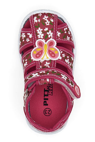 Fuchsiafarbene Stoffsandalen mit geschlossener Zehenpartie Pitt Kids 3903