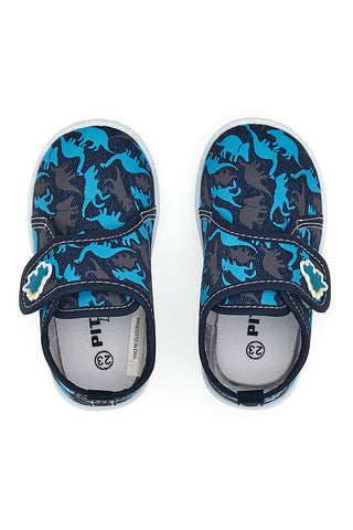 Blaue Sneakers mit Dinosauriern Pitt Kids 2672