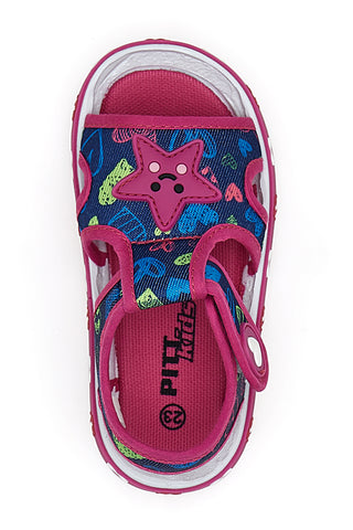 Sandali Blu e Fucsia in Tessuto Pitt Kids 2870
