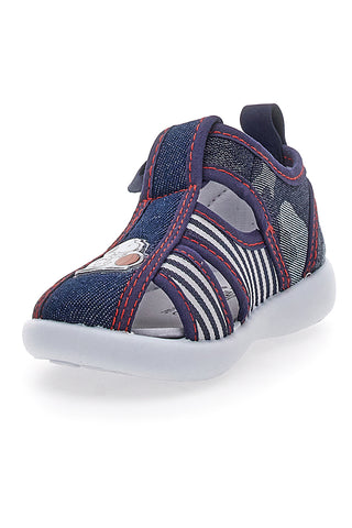 Sandali Primi Passi Chiusi in Punta Jeans e a Righe Snoopy 0616109