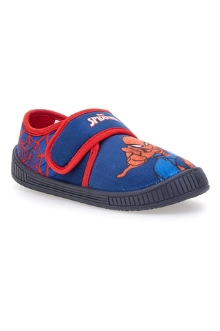 Blaue geschlossene Hausschuhe mit Klettverschluss, Spiderman 12SP4S24LB