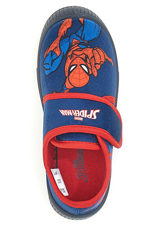 Blaue geschlossene Hausschuhe mit Klettverschluss, Spiderman 12SP4S24LB